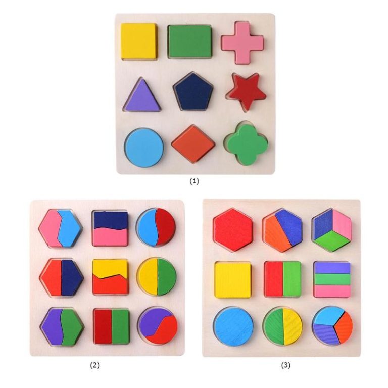 Geometric Educational Wooden Puzzle Toy - Made Minimal