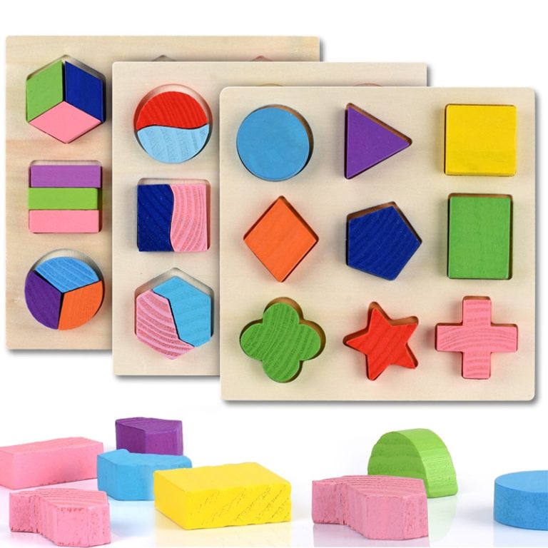 Geometric Educational Wooden Puzzle Toy - Made Minimal