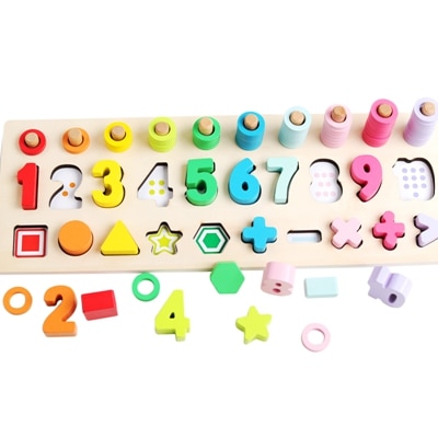 Kid's Wooden Puzzle Math Toy - Made Minimal