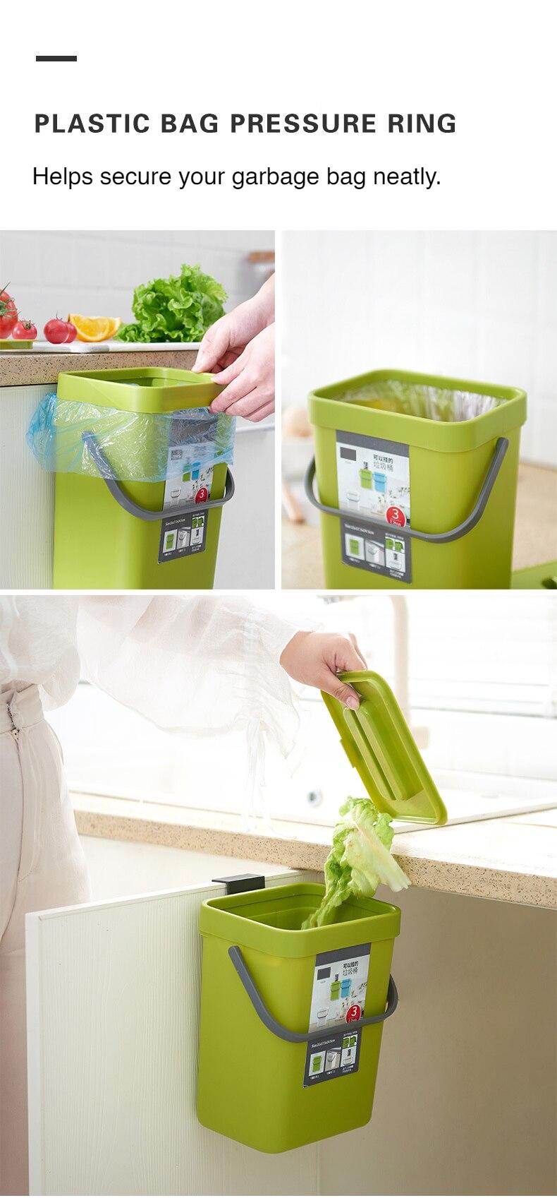 Space-saving Mount or Hang Kitchen Waste Bin Space-saving Mount or Hang Kitchen Waste Bin